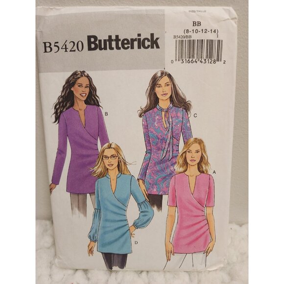 Butterick B5420 Sewing Pattern UNCUT Sizes 8–14 | Women’s Tunic Top - Picture 3 of 10